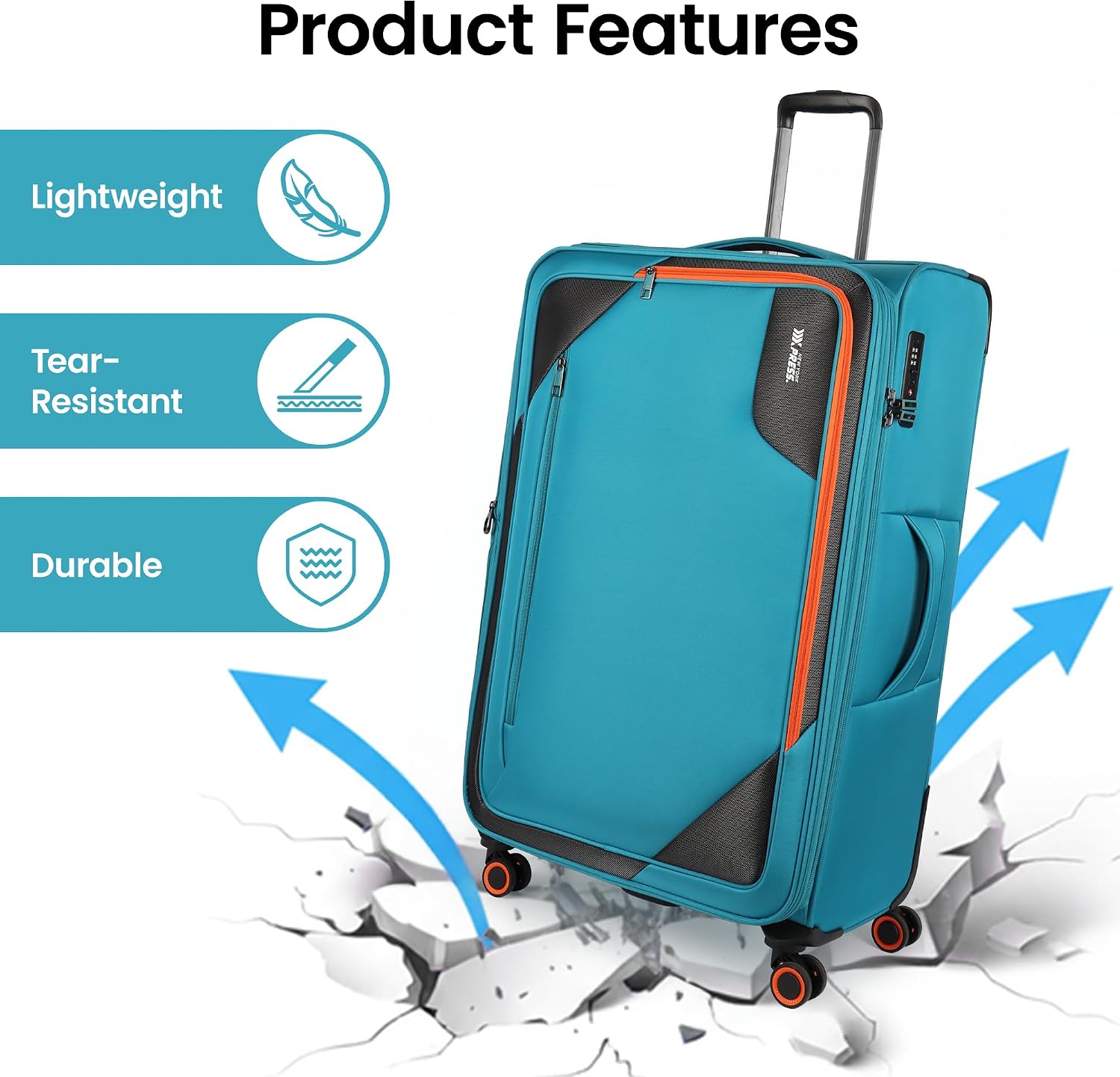 Suitcases w/Wheels 32 inch Luggage,Large Softside Suitcase - Image 8