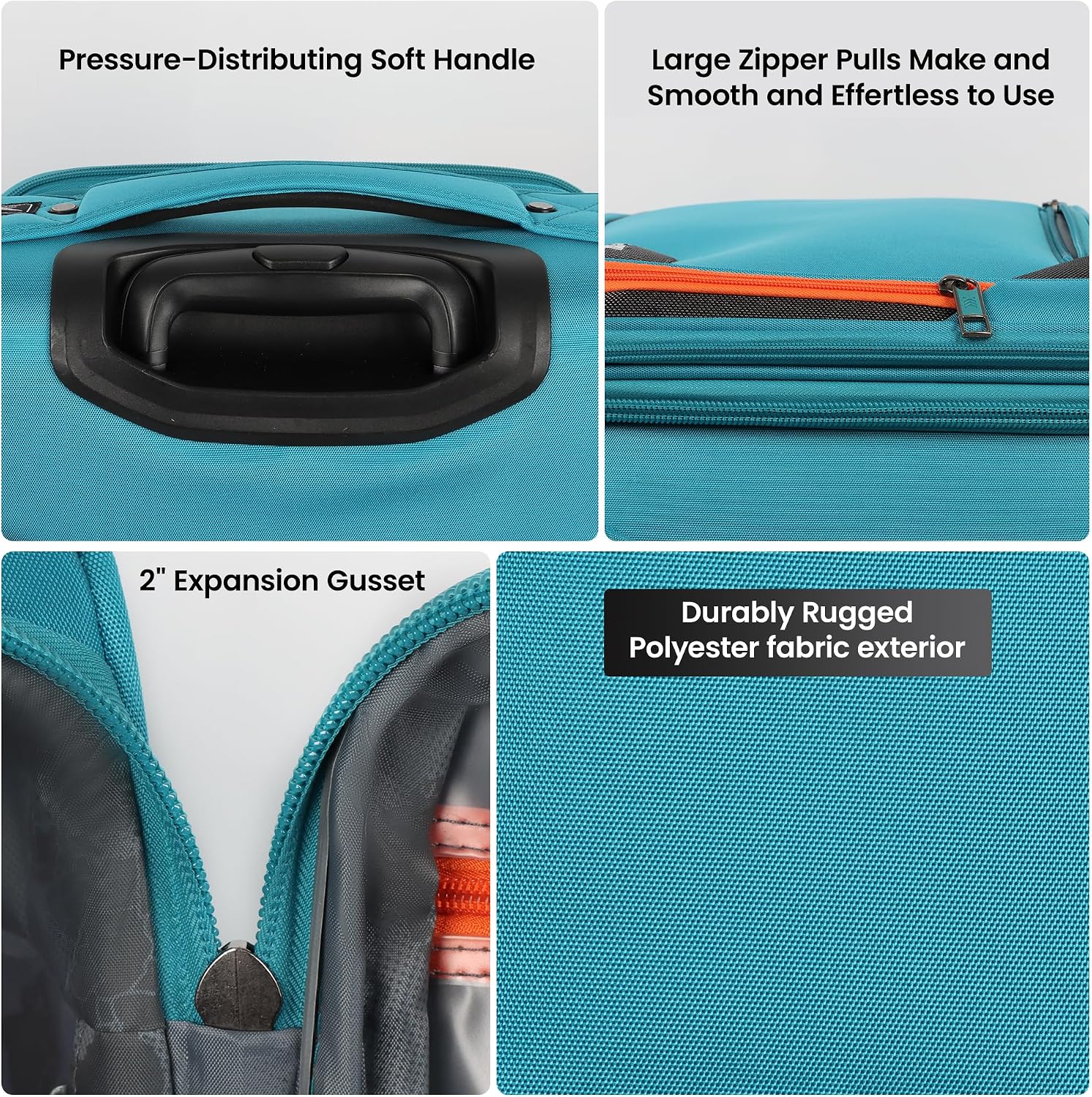 Suitcases w/Wheels 32 inch Luggage,Large Softside Suitcase - Image 9
