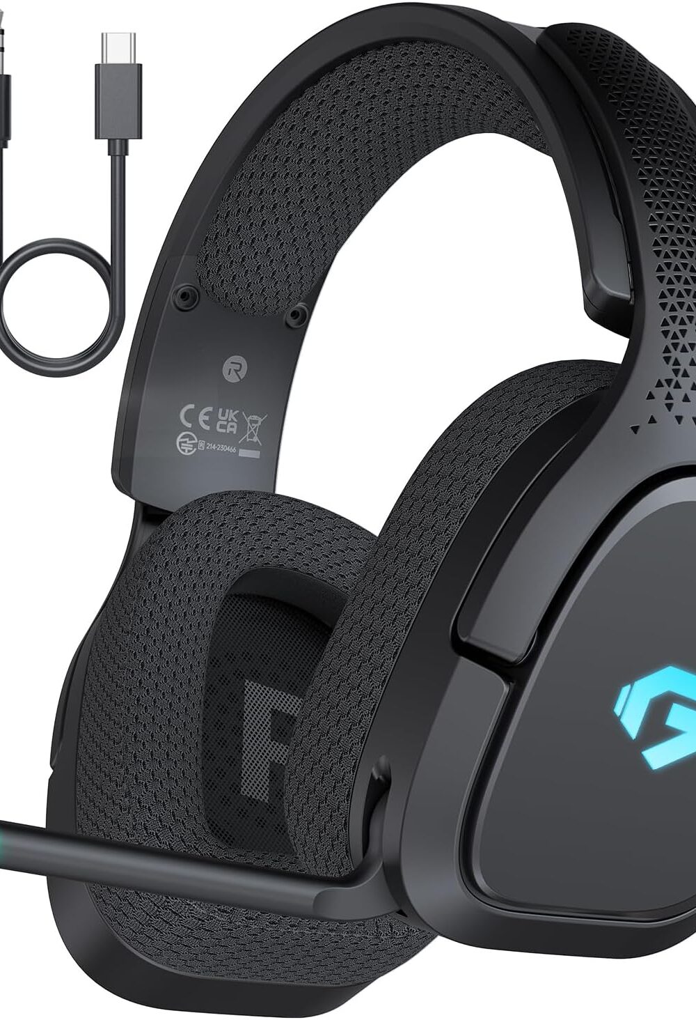 AOC 2.4GHz Wireless Gaming Headsets for PS5, PC, Switch, 30H Battery | Bluetooth 5.4 Gaming Headphones, Noise Canceling Mic, 20ms Low Latency Connection, 3D Immersive Surround Sound